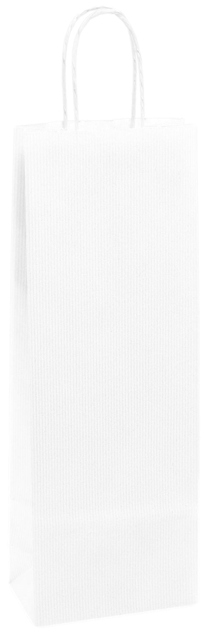 Einkaufstasche Kraftpapier gerippt 140 x 80 x 390 mm weiß