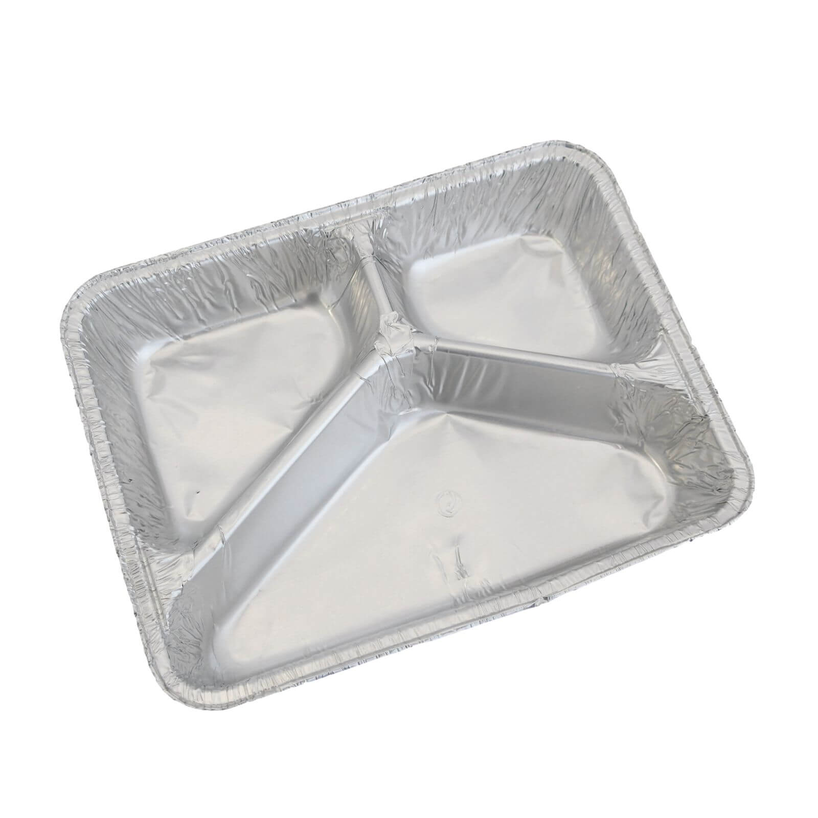Aluschale, Menü- eckig 227 x 177 x 39 mm (3-geteilt) tief (R819G) (ca. 480 + 280 + 200 ml)