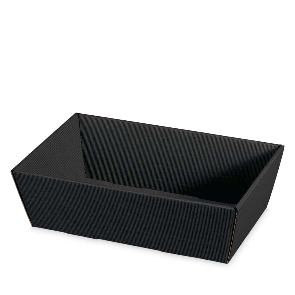 Präsentkorb viereckig offene Welle 330 x 190 x 110 mm (mittel) Schwarz