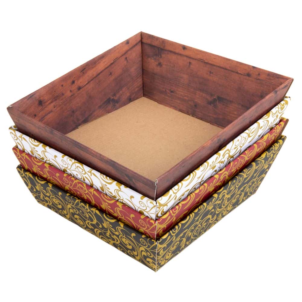 Präsentkorb quadratisch 170 x 170 mm Holz