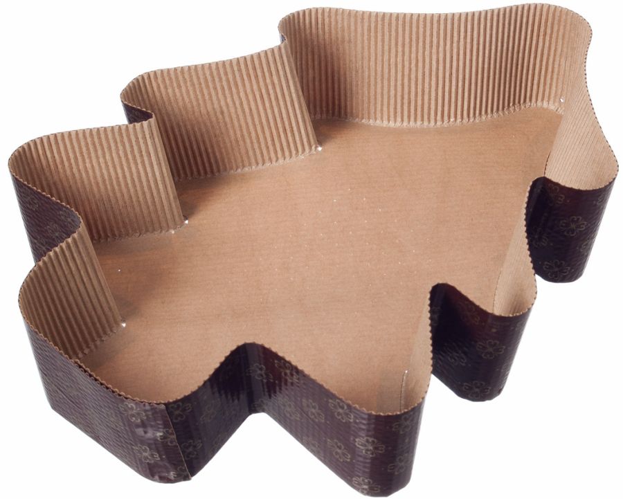 Einweg Backform Papier, süße Motive "großer Tannenbaum" 312 x 224 x 60 mm