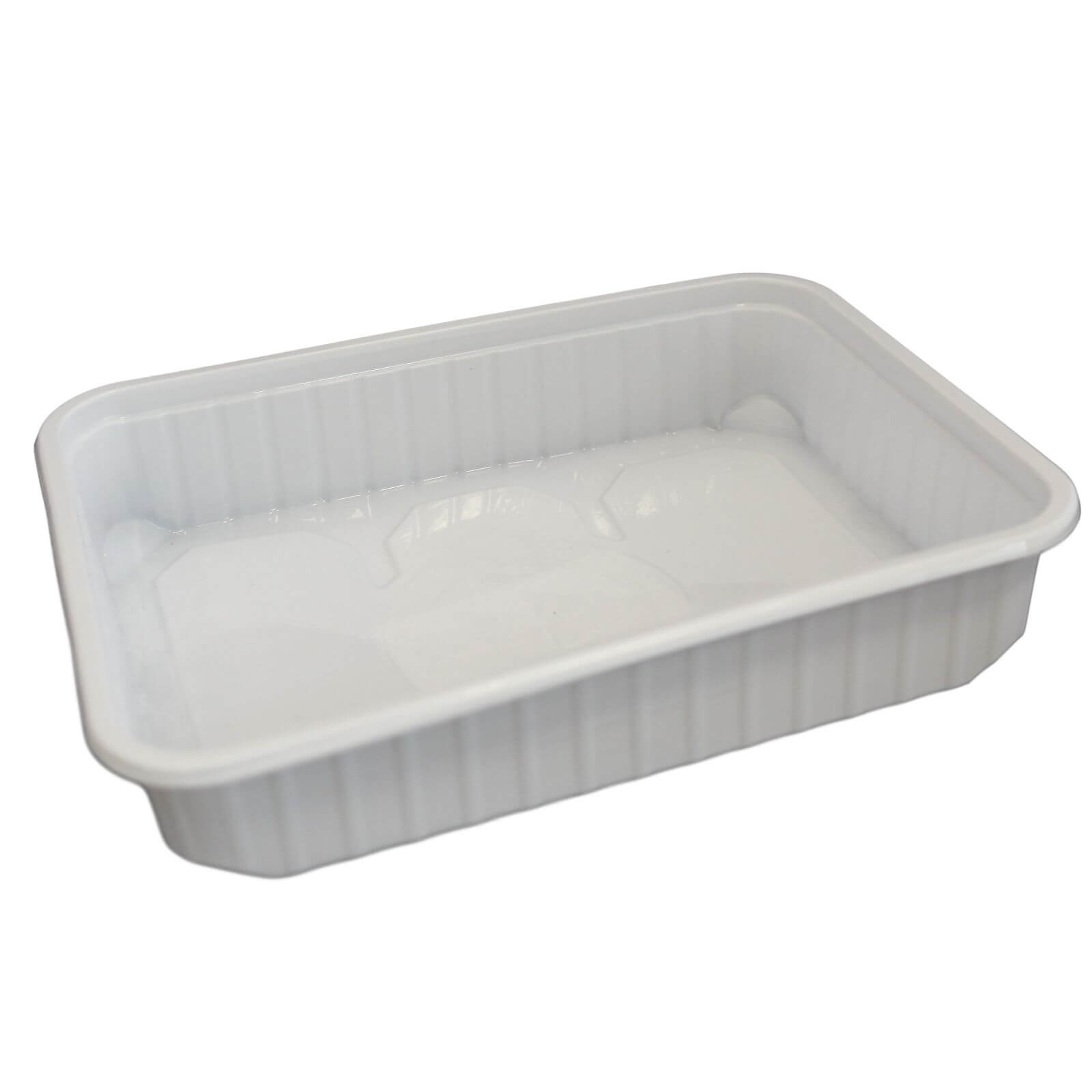 weißer mikrowellengeeignete Feinkostbecher PP 500 ml (180 x 133 x 35 mm)