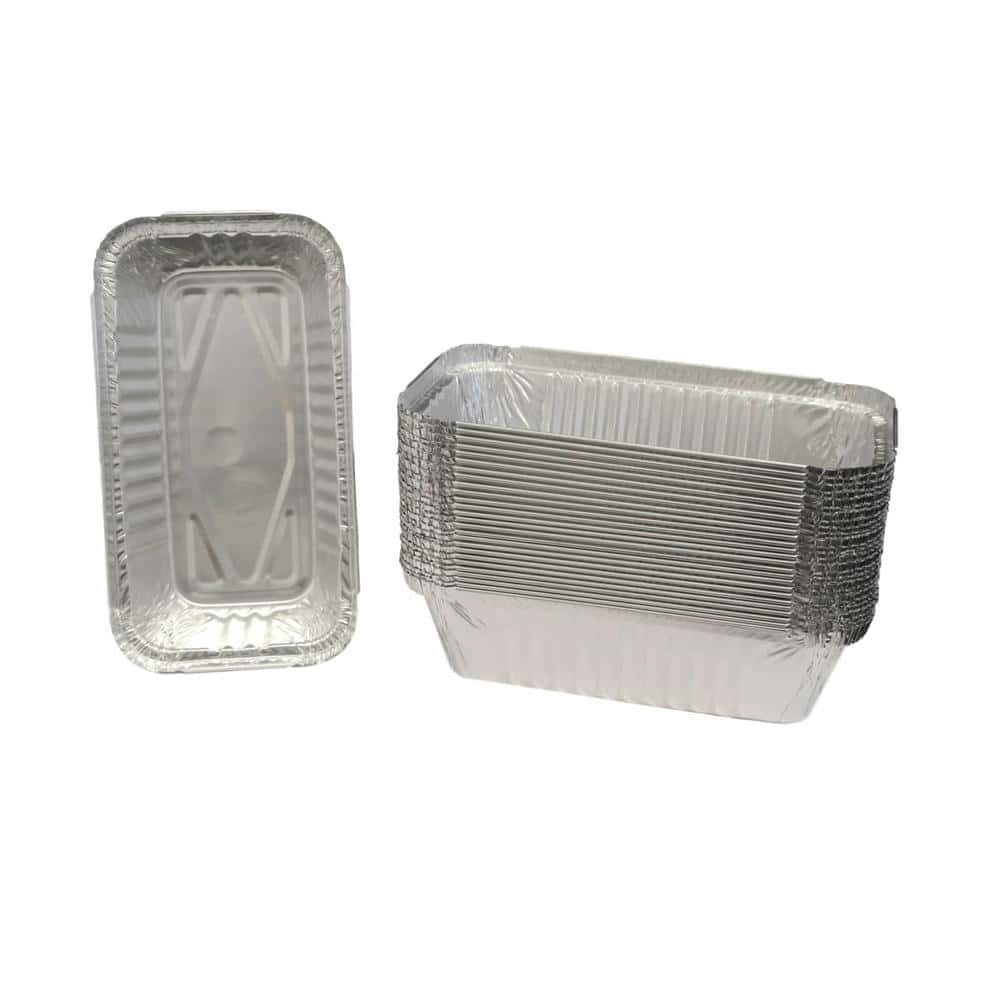 Aluschale eckig ungeteilt (mit Knickrand) 202 x 109 x 49 mm (R13L) (ca. 670 ml)