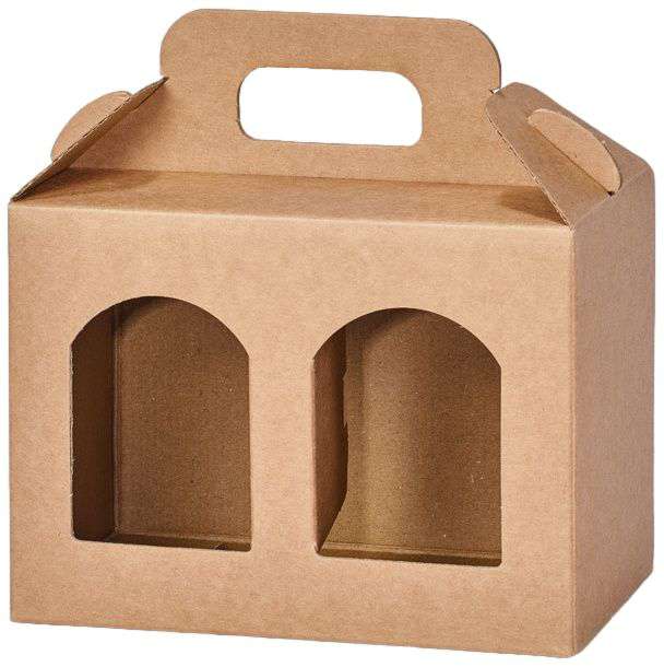 Geschenkbox Gourmet Natur mit Tragegriff und Fenster Duo Geschenkbox Gourmet Natur mit Tragegriff und Fenster Duo