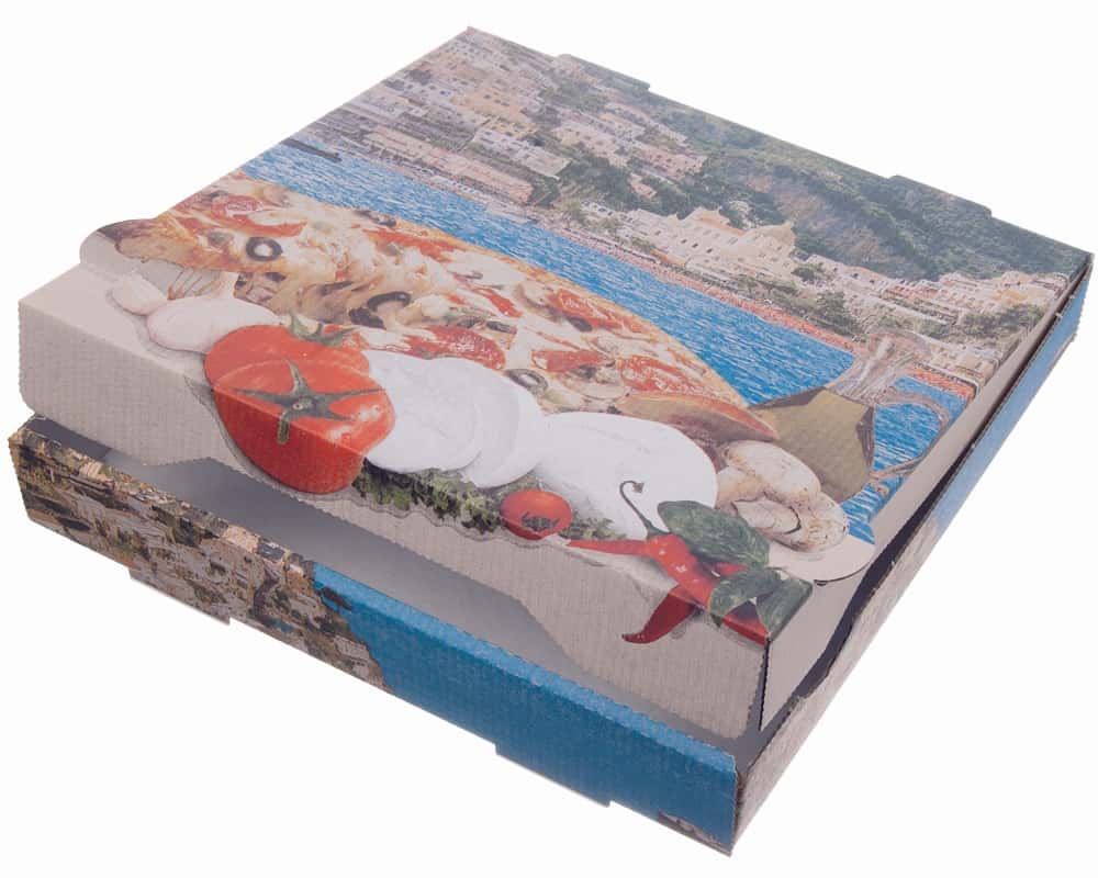 Pizzakarton NYC weiß KRAFT "Positano" 20 x 20 x 4 cm