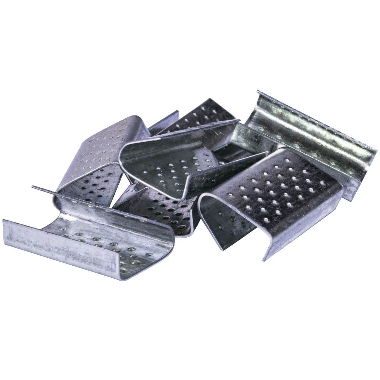 Verschlusshülsen für Kunststoff-Umreifungsband verzinkt, genoppt 16 x 28 x 0,6 mm