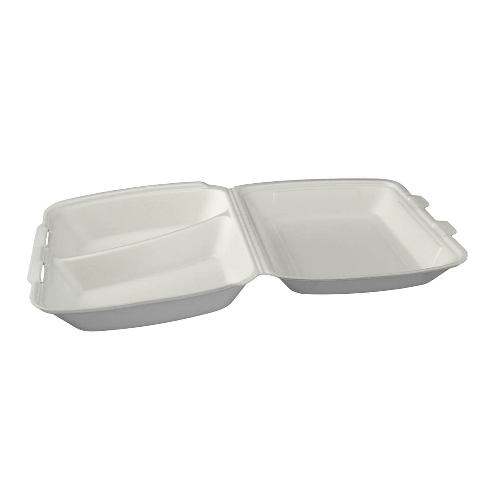 Thermo-Klappbox Menübox XPS Styropor weiß, 2-geteilt 210 x 245 x 72 mm