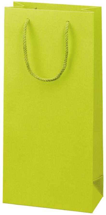 Geschenktüten Streifenprägung 2er Wein/Sekt Limette