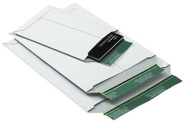 Versandtasche Vollpappe, weiß 255 x 342 x 0-30 mm (DIN C4)