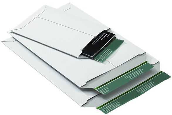 Versandtasche Vollpappe, weiß 235 x 308 x 0-30 mm (DIN A4)