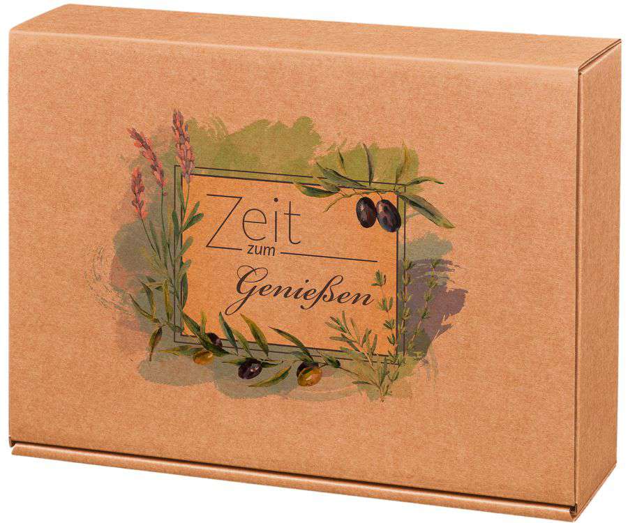 Geschenkbox Natur "Genießerzeit" 3er Wein/Sekt