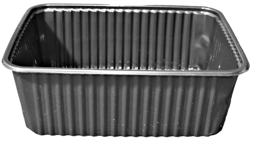 schwarzer eckiger Feinkostbecher PP 1000 ml (180 x 133 x 62 mm)