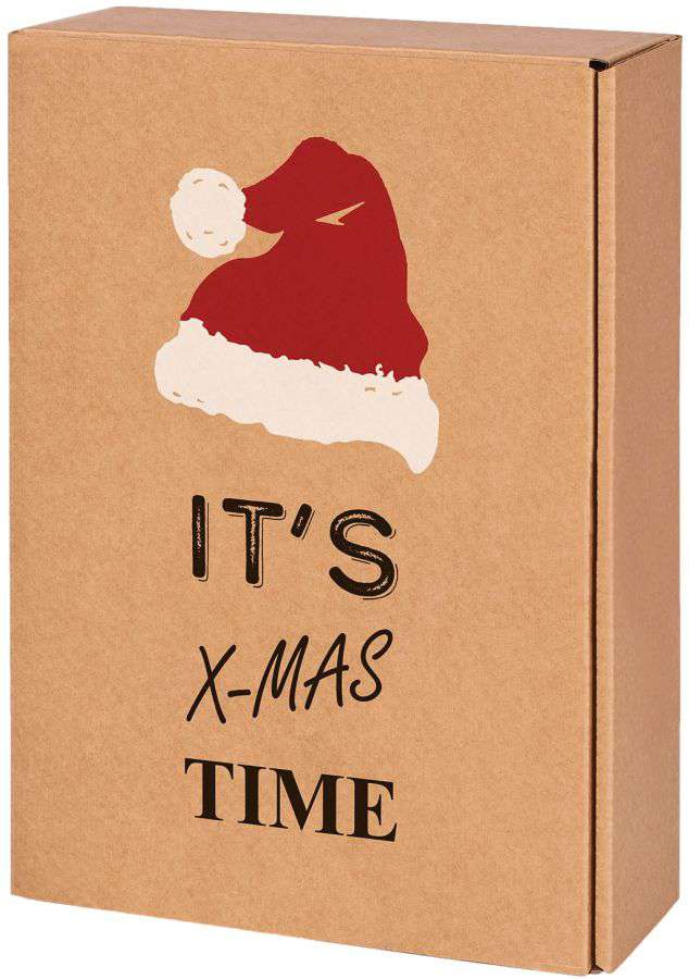 Geschenkbox Natur "X-Mas Time" 3er Wein/Sekt