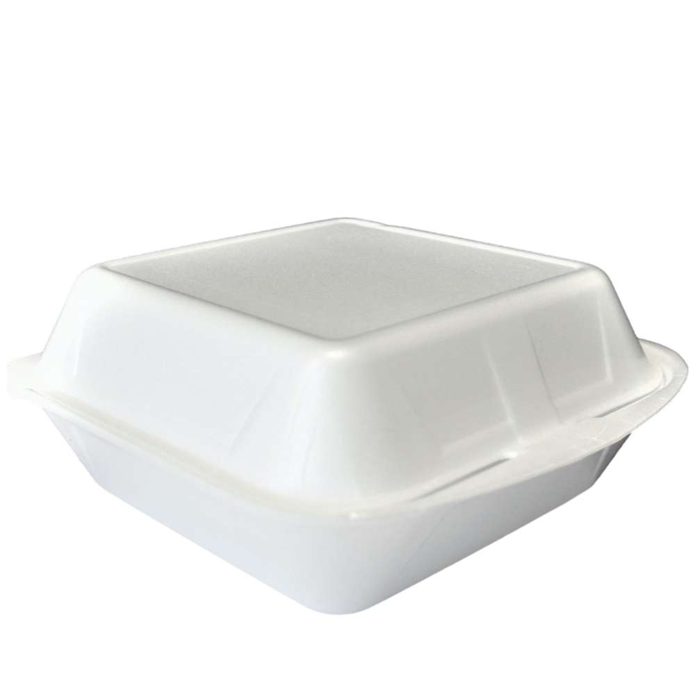 Thermo-Klappbox Hamburger Box XPS Styropor weiß, 185 x 185 x 80 mm (sehr groß / XL)