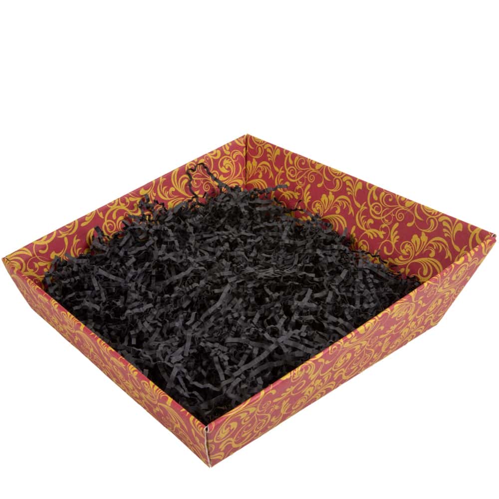 Präsentkorb quadratisch 230 x 230 mm Bordeaux-Gold