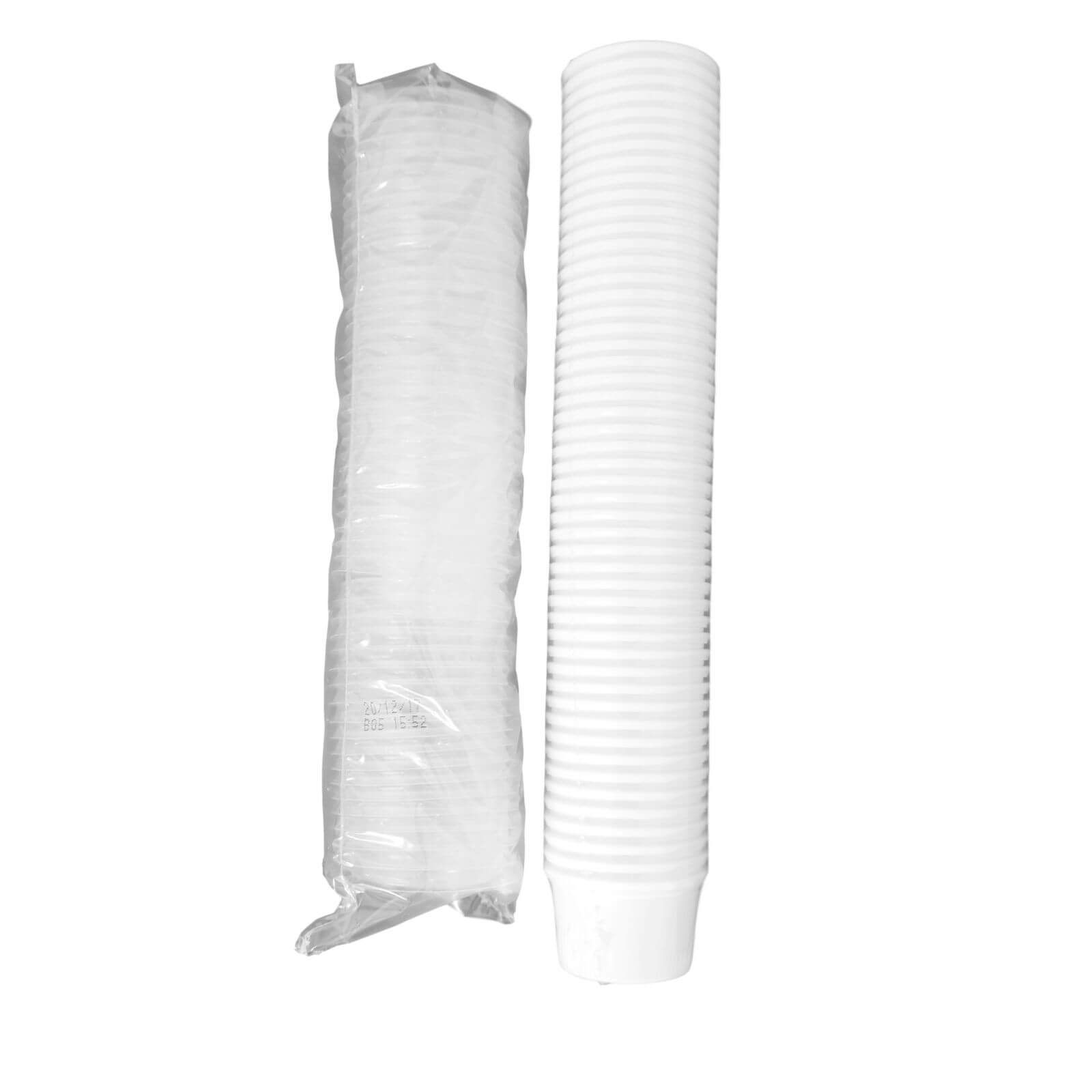 Kleiner weißer Feinkostbecher 30 ml (mit Deckel transp.)