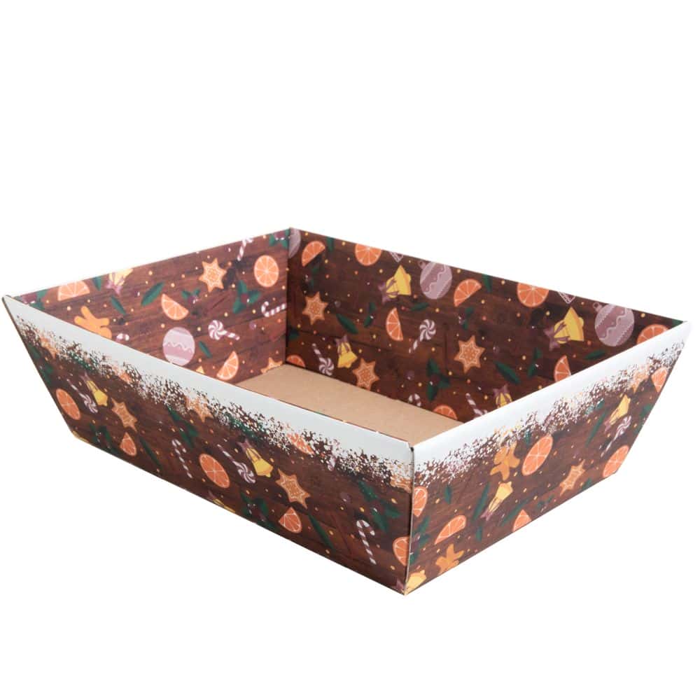 Präsentkorb viereckig 200 x 275 x 80 mm Weihnacht-Holz