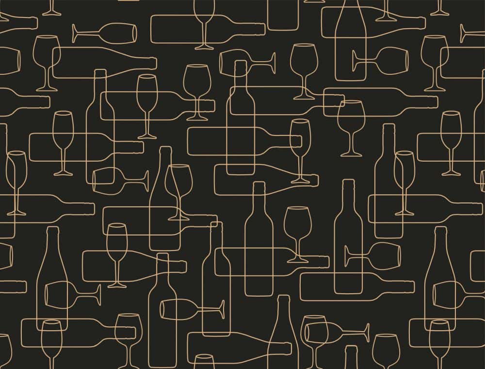 Geschenkpapier auf Rolle 0,5 x 200 m, Kraftpapier braun gerippt 60 g/m², Neutraldruck Wein Schwarz