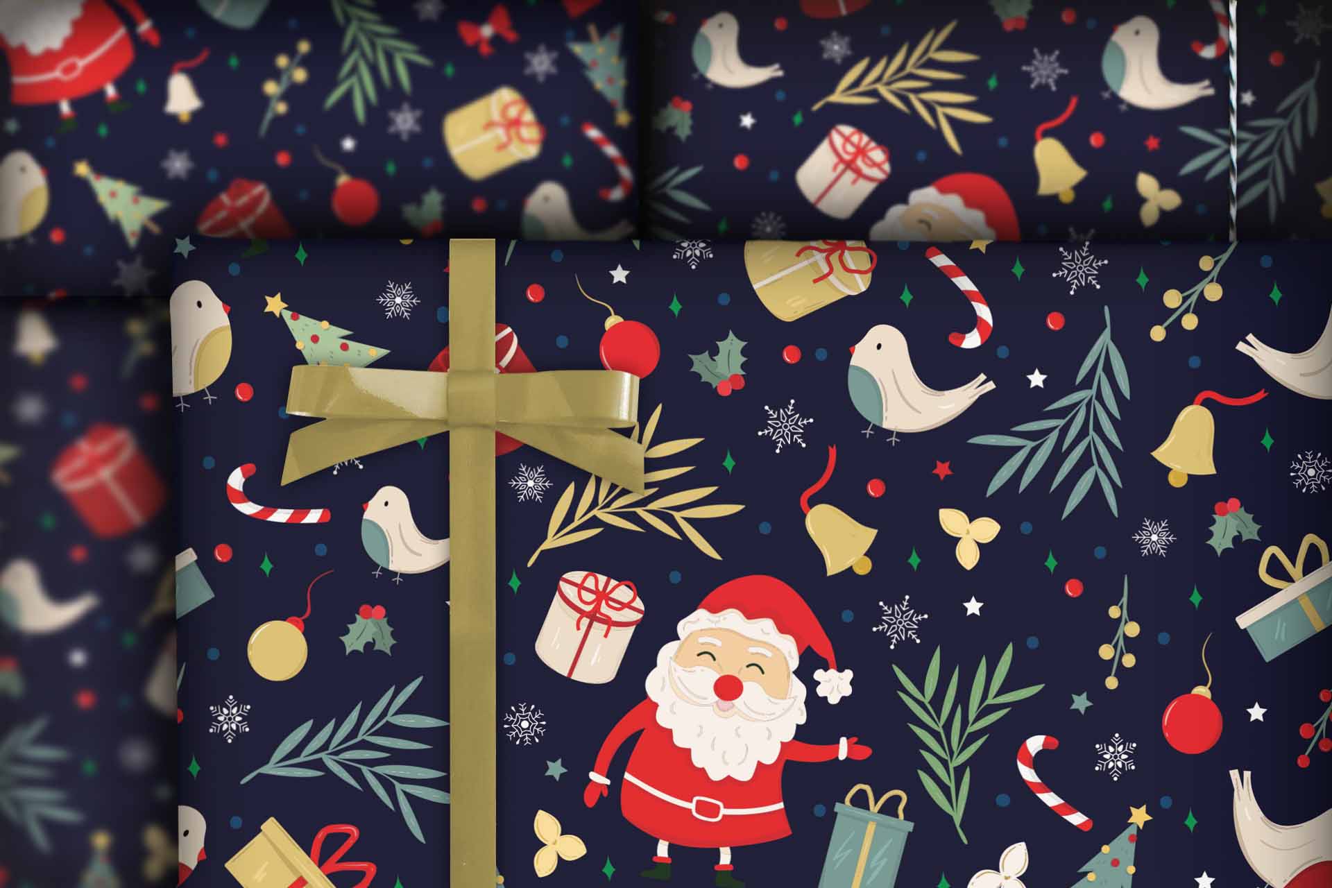 Geschenkpapier für Weihnachten, 5 Bögen Premium Geschenkpapier 75 x 50cm