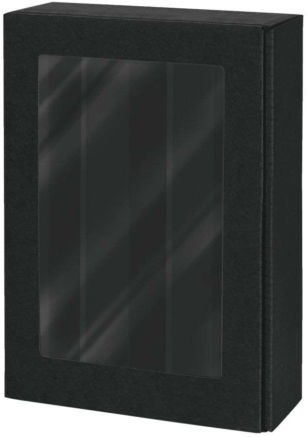 Geschenkbox Passepartout schwarz 3er Wein/Sekt