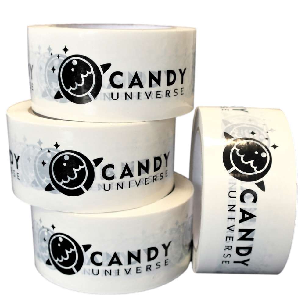 PP Klebeband weiß, individuell bedruckt, Naturkautschuk, S-PVC, 50 mm x 66 m, 33 µ 1-farbig