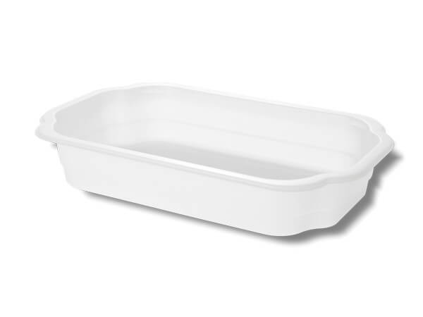 weiße Bio Siegeschale "Take Away" 1-fach, 250 x 159 x 43 mm (1100 ml)
