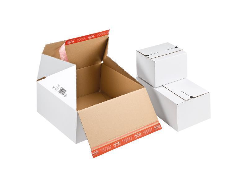 Blitzbodenkarton wiederverschließbar, Z-Faltung, weiß 184 x 149 x 127 mm