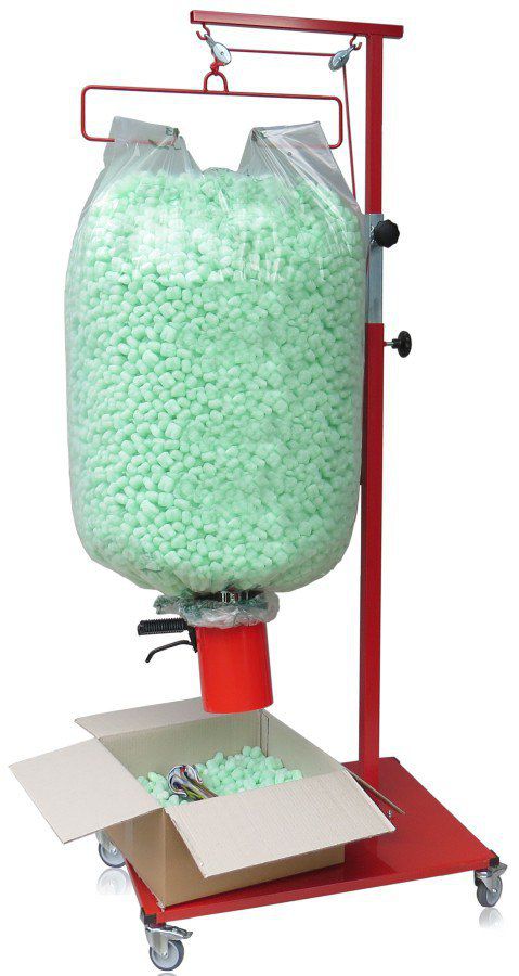 Abfüllvorrichtung für Verpackungschips inkl. Zubehör und Trichter