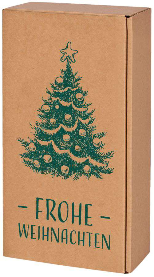 Geschenkbox Natur "Frohe Weihnachten" 2er Wein/Sekt Geschenkbox Natur "Frohe Weihnachten" 2er Wein/Sekt