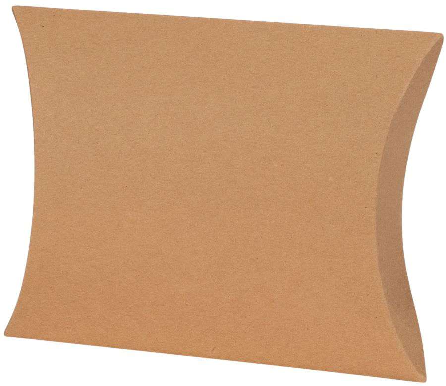 Geschenkbox Pillow Kraftkarton Natur
