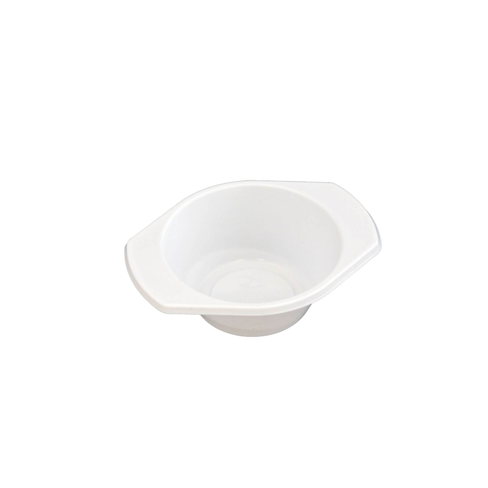 weiße Kunststoff-Probierschale PP oval mit Ohren 98 x 78 x 30 mm (65 ml)