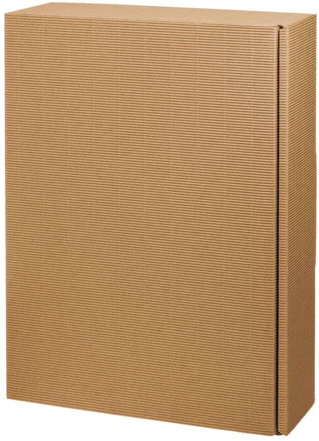 Geschenkbox offene Welle 3er Wein/Sekt braun