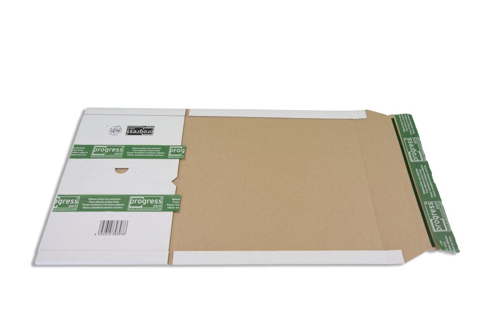 Buchverpackung "Premium Secure" Wellpappe, weiß, 300 x 220 x 0-80 mm (DIN A4)