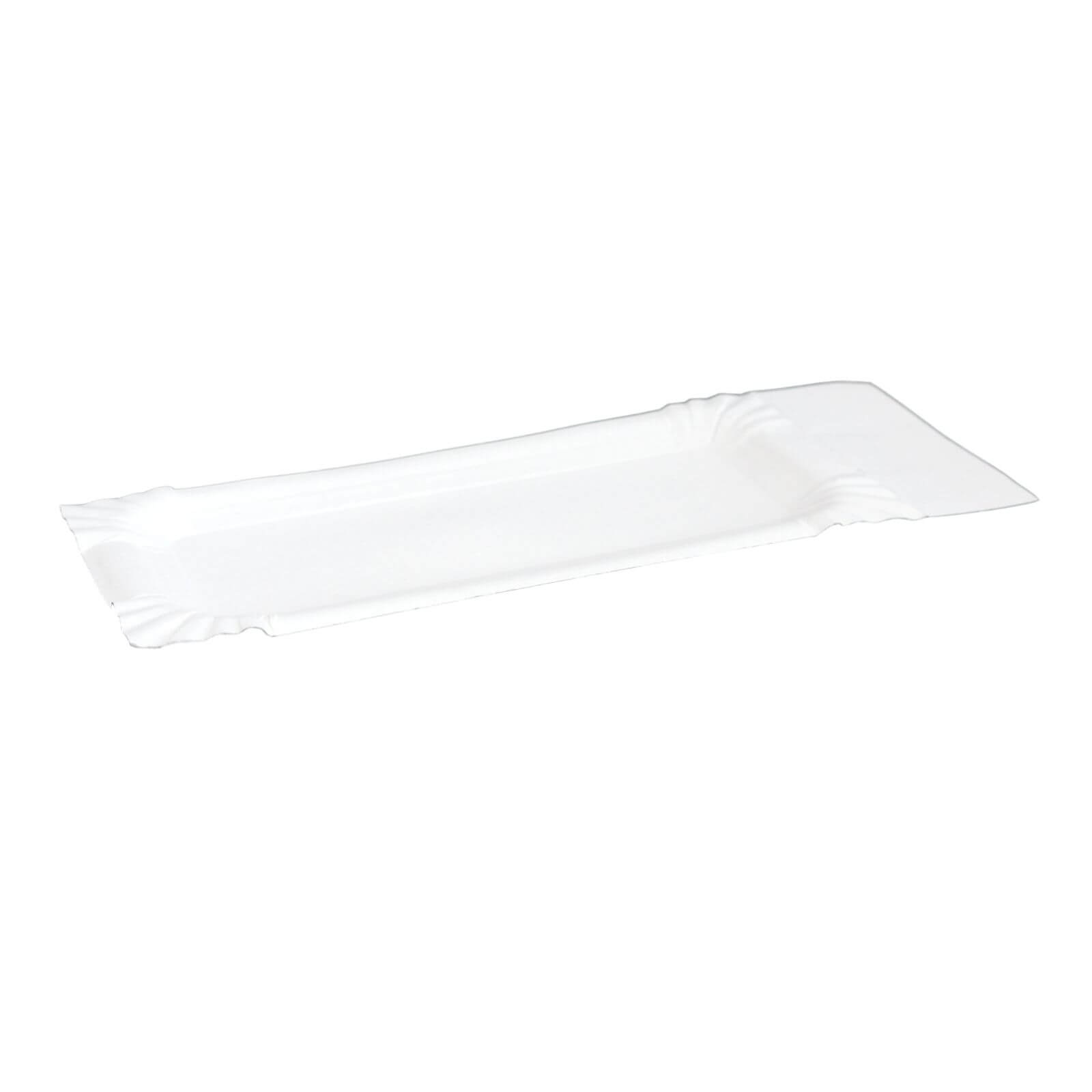 Pappteller eckig 8 x 18 cm + 3 cm Abriß