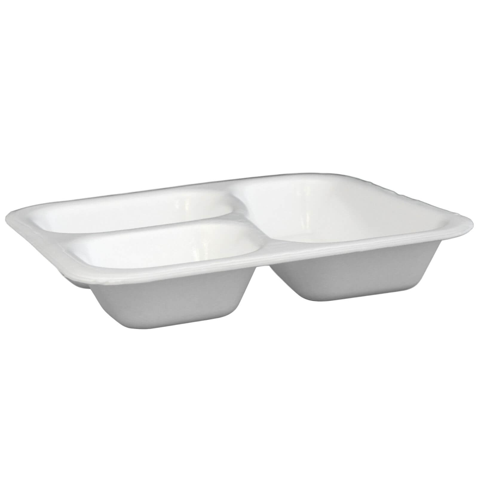 Thermo-Siegelschale EPS weiß, 247 x 212 x 40 mm 3-geteilt (475 + 250 + 200 ml) #607