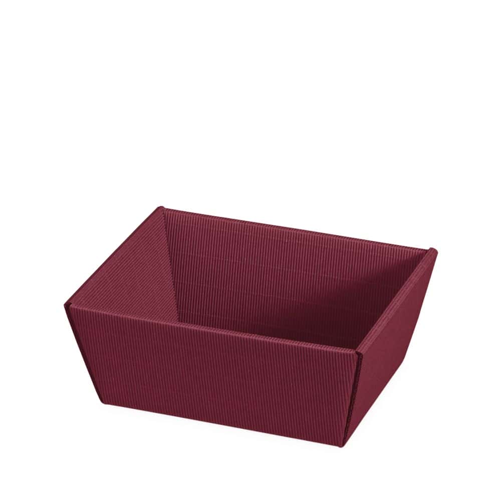 Präsentkorb viereckig offene Welle 195 x 145 x 100 mm (klein) Bordeaux