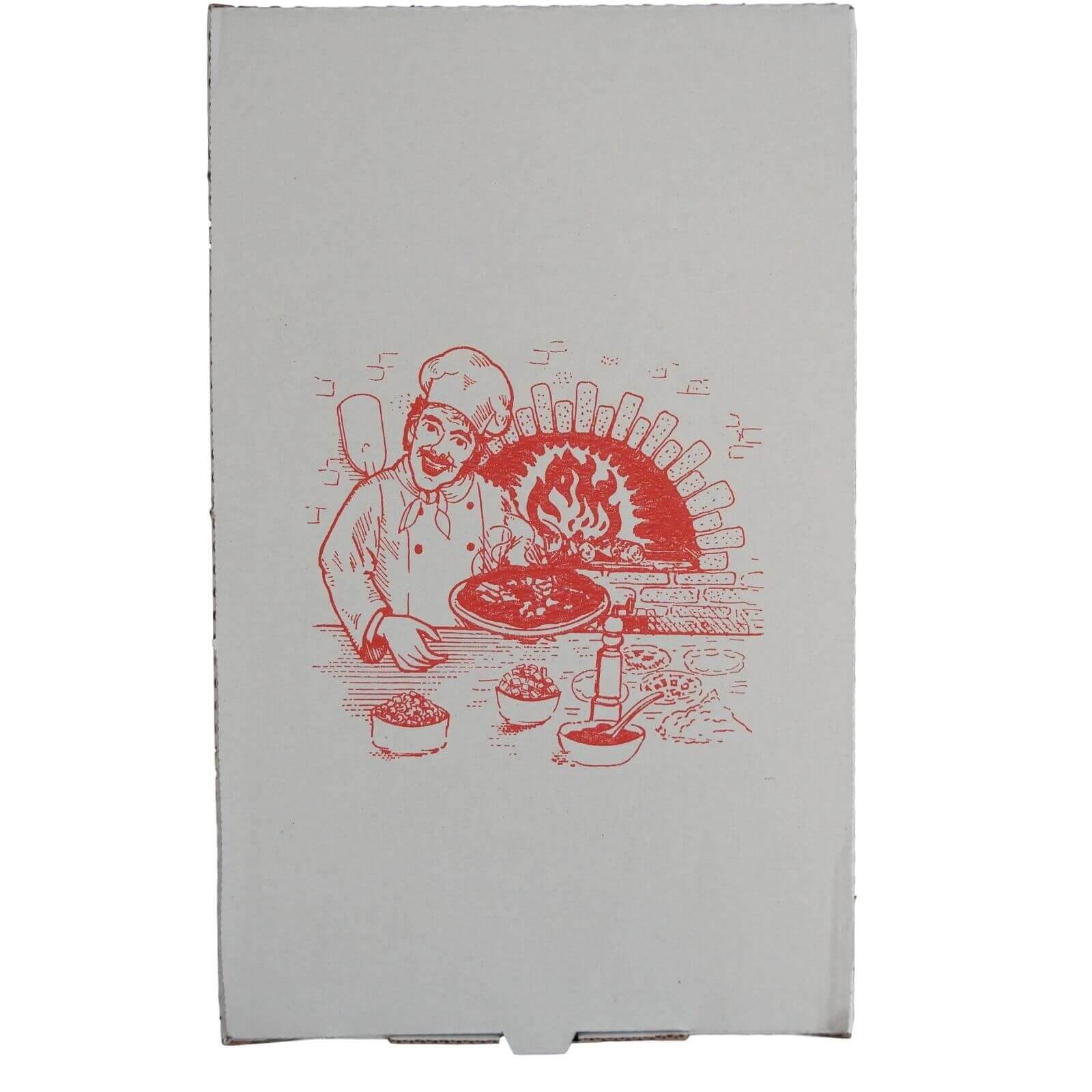 Weißer Pizzakarton neutraler Druck 27 x 16 x 7 cm (Calzone)