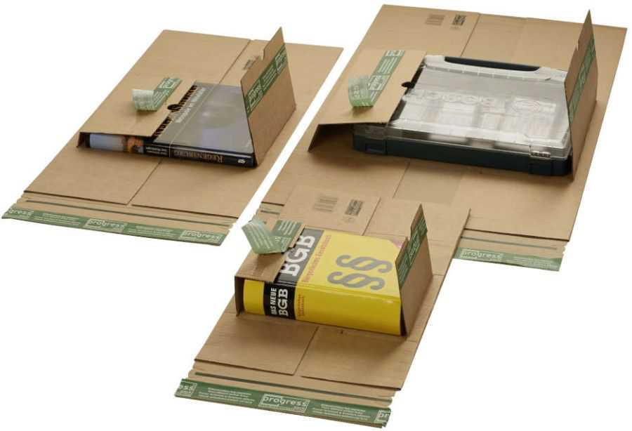 Versandverpackung "Premium Secure" Wellpappe, braun 305 x 230 x 0-90 mm (DIN A4)
