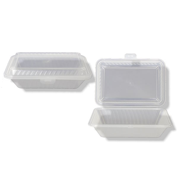 Mehrweg Menüboxen transparent, eckig 235 x 170 x 70 mm (ungeteilt)