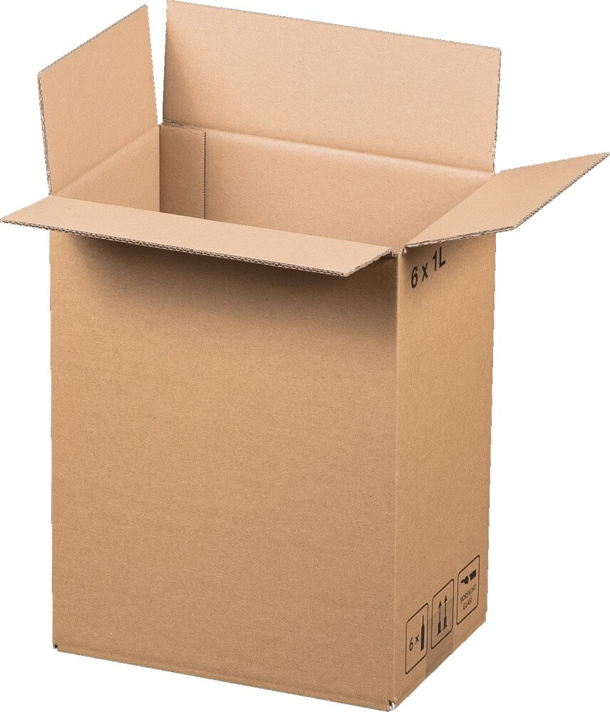 Exportflaschenkartons mit Gefache 6er f. 6 Flaschen, 1L