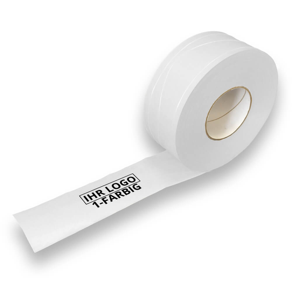 Nassklebeband Fadenverstärkt Stärkeleim individuell bedruckt weiß, 70 mm x 200 m, 1-farbig