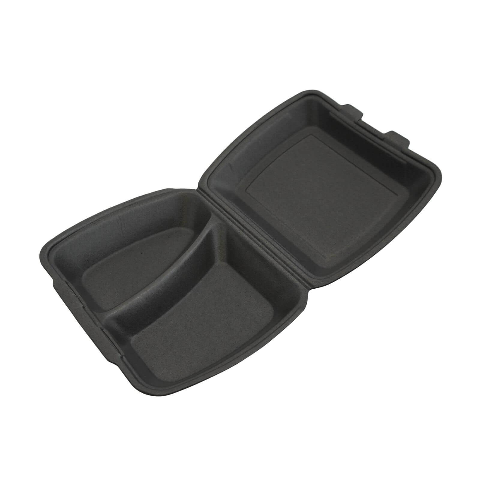 Thermo-Klappbox Menübox XPS Styropor anthrazit 2-geteilt 240 x 210 x 70 mm (ca. 450 + 300 ml)