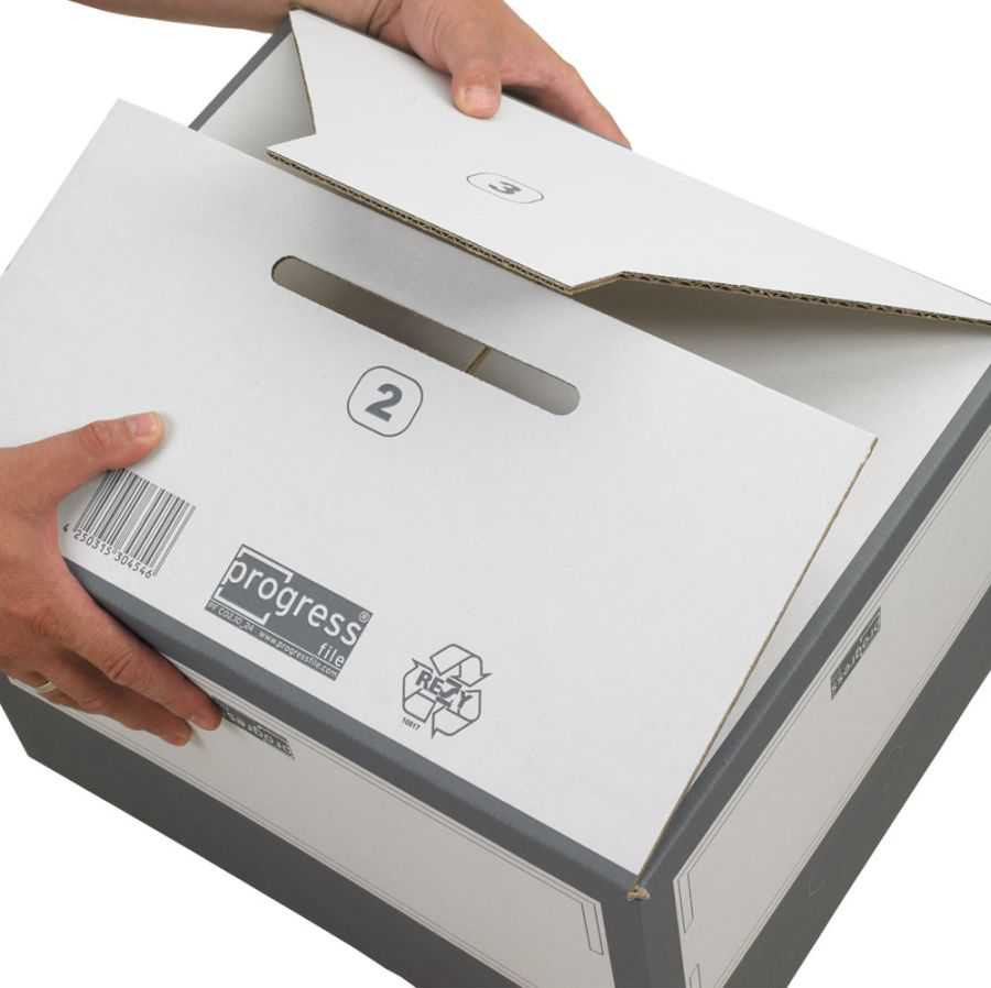 Archivboxen mit Stülpdeckel "Select" grau 414 x 331 x 266 mm