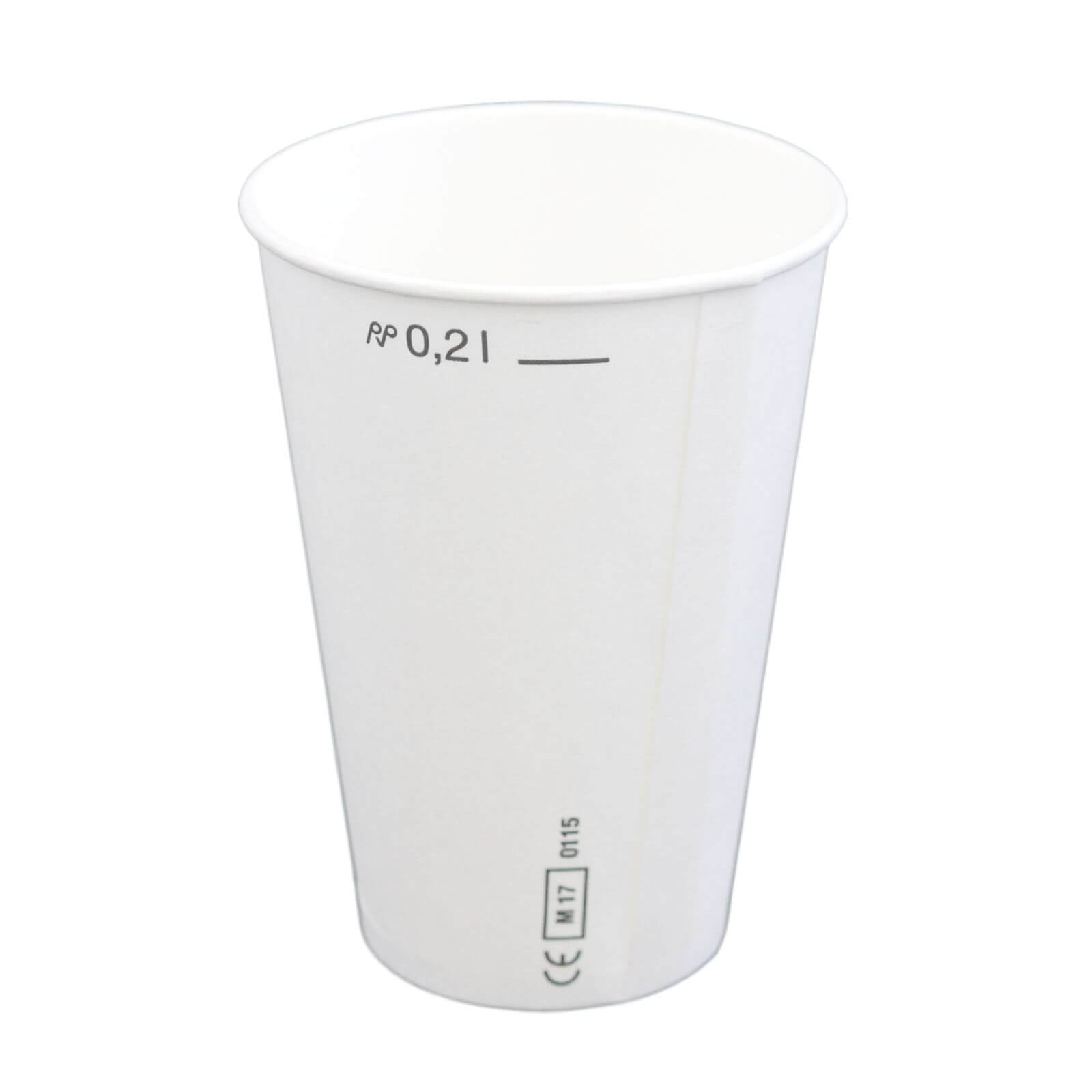 weißer Papp Trinkbecher 0,2 l