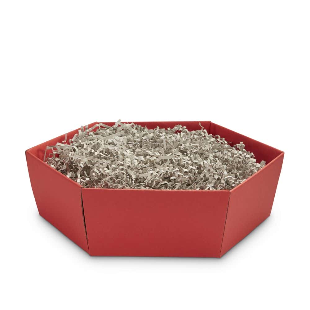 Präsentkorb sechseckig 305 x 270 x 85 mm Rubin Rot