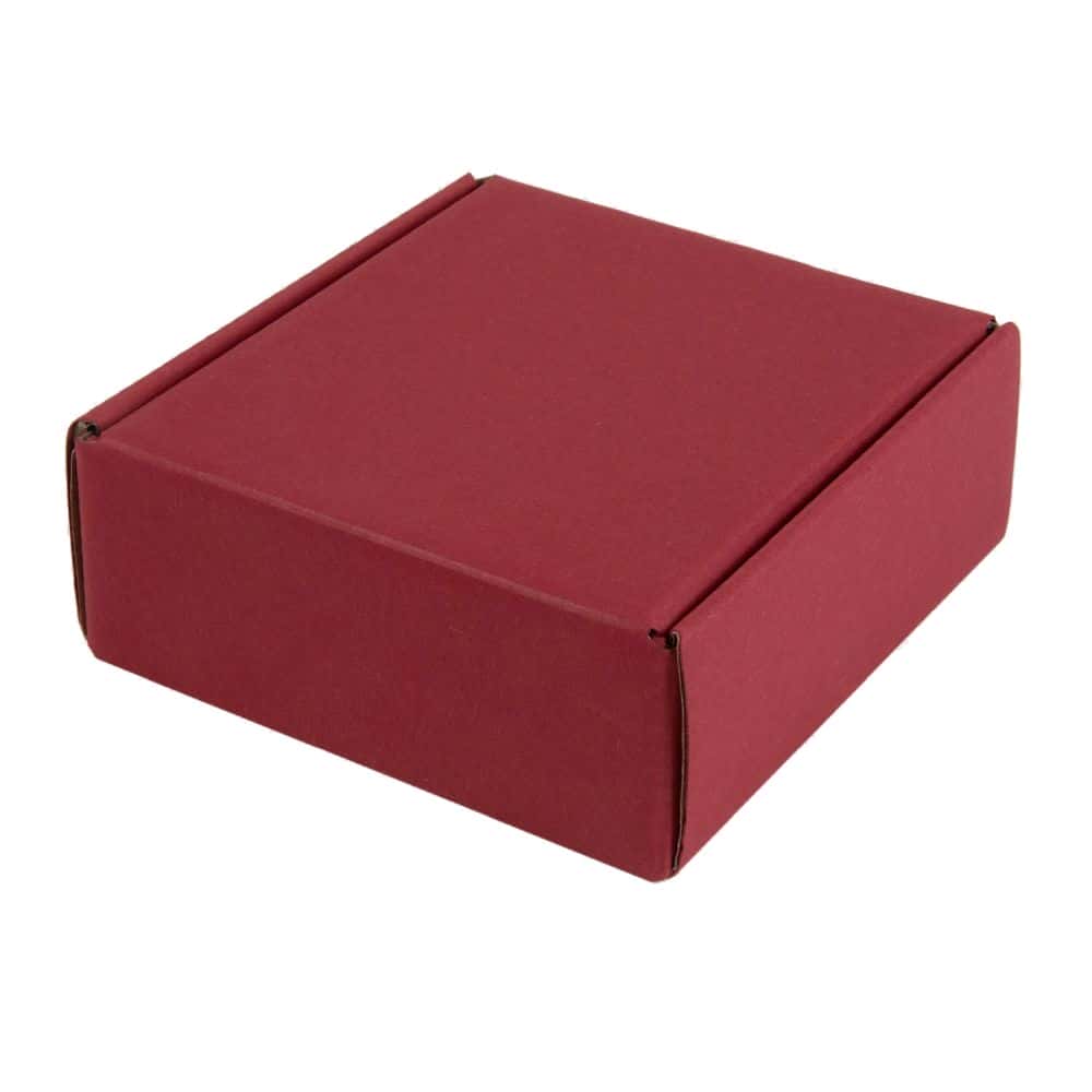 Geschenkbox Present quadratisch 110 x 110 x 40 mm Bordeaux