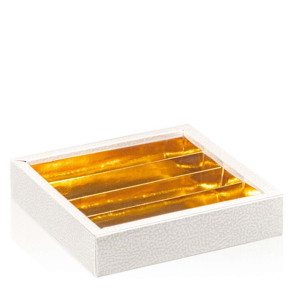 Geschenkbox Confiserie "Pralinen Bianco" 145 x 145 x 35 mm Geschenkbox Confiserie "Pralinen Bianco" 145 x 145 x 35 mm