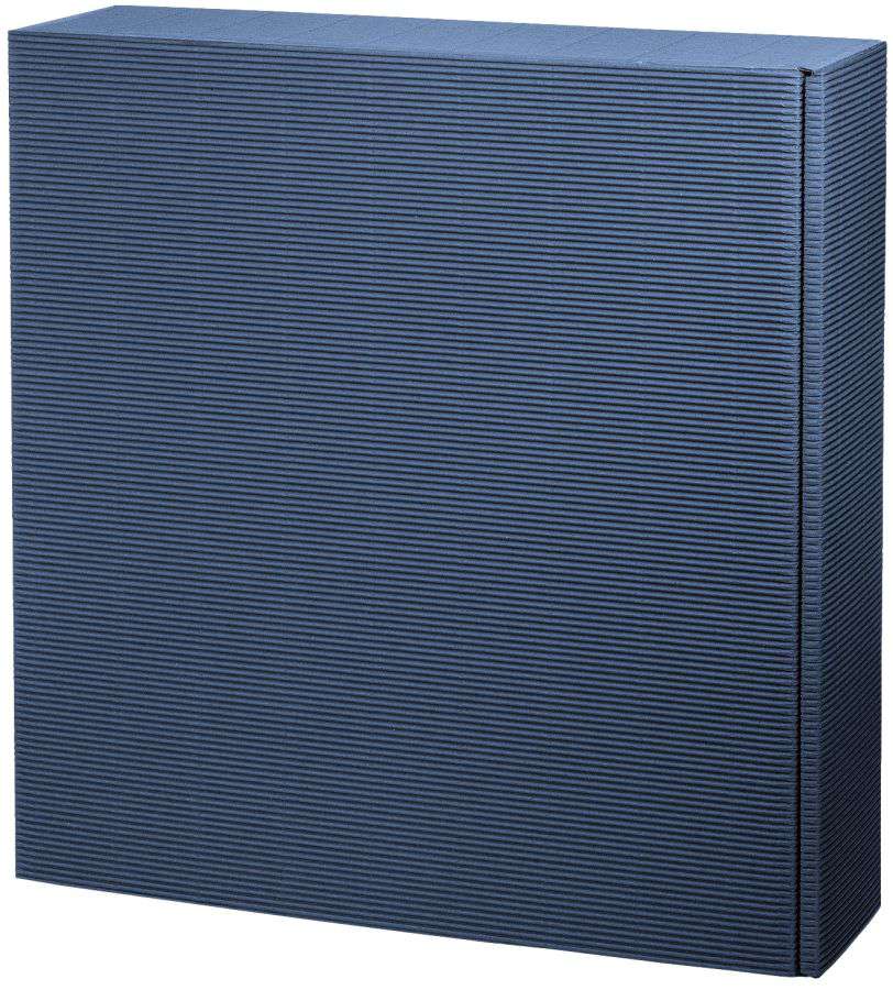 Geschenkbox offene Welle 4er Wein/Sekt dunkelblau