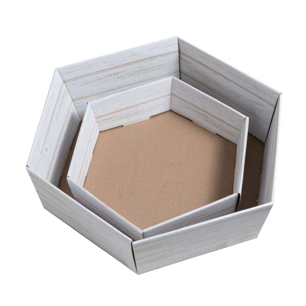 Präsentkorb sechseckig 225 x 200 x 50 mm Shabby