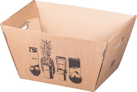 Einkaufskorb aus Wellpappe Großabnehmer
